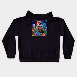 Day Of The Dead Owl Kids Hoodie